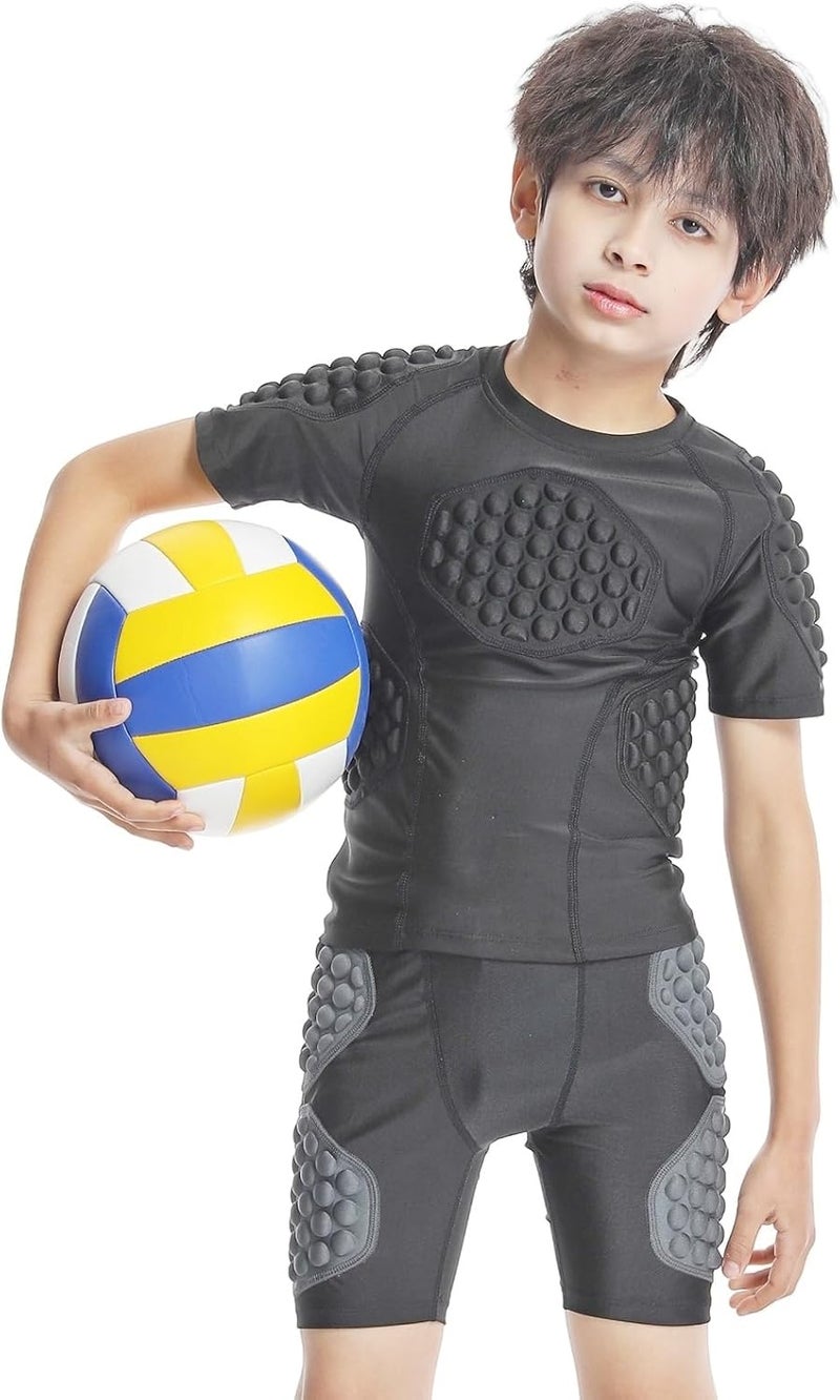 Topeter Football Padded Shirt for Youth, Kids Compression Rib Protector Shirts with Rib/Chest/Shoulder/Back Pads - Image 5